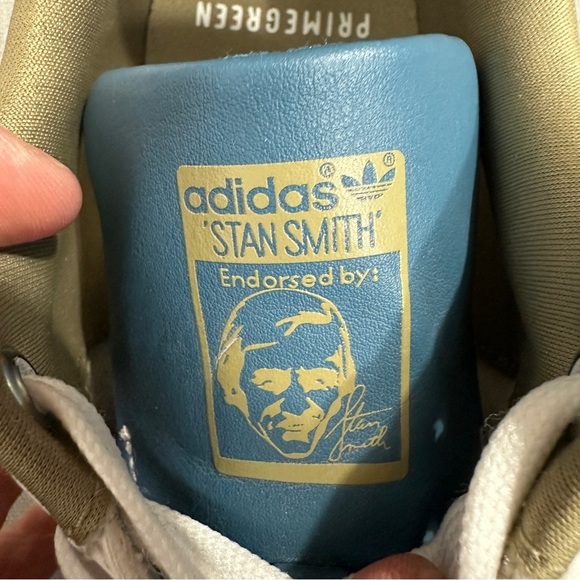 Adidas Sam Smith size 5.5 sneakers, white/blue low top sneakers, leather - Picture 7 of 8